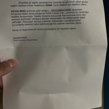 Puma 'nın Bir Yıl Dayanmayacak Ayakkabıya Müşteri Hatası Demesi