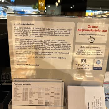 Paşabahçe İade Kabul Etmiyor