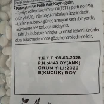 Yayla Bakliyat Yayla Fasulye Eksik Gramaj
