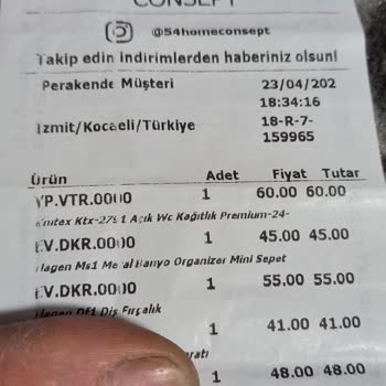 54 Home Consept Hasarlı Ürünün İadesini Kabul Etmeme