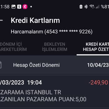 Pazarama Kullanılamayan Puan Yapmış.