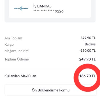 Pazarama Kullanılamayan Puan Yapmış.