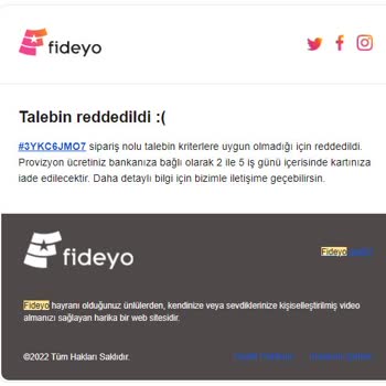 Fideyo Sipariş İptal Edildi Ama Para İadesi Gerçekleşmedi