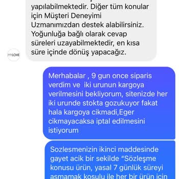 My Love Butik Mylove Butik Ürünlerimi Yollamıyor!