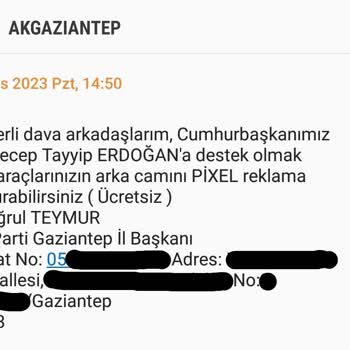 Mutlucell (B153) Den Gelen Spam SMS'ler, Ak Gaziantep Spam SMS'ler