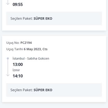Pegasus Flex Eklentili Biletimde Değişiklik Yapmama İzin Vermiyor