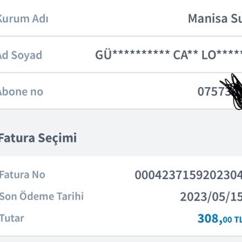 Manisa MASKİ Su Faturası Çok Fazla Geldi