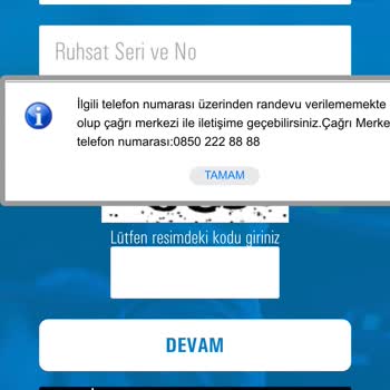 Tüvtürk SMS Kısıtlaması