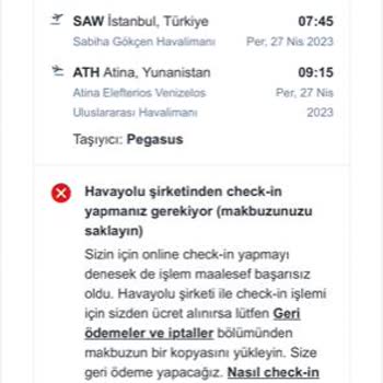 Pegasus Benim Adıma Uçuş Biletimi İptal Etti