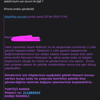 Vileda Müşteri Hizmetleri Sorumsuzluğu