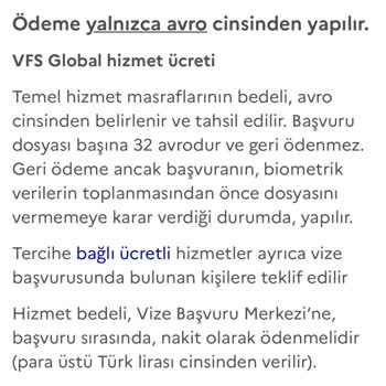 VFS Global Hizmet Bedeli İadesi Sorunu