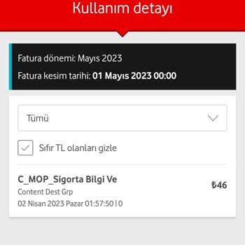 Vodafone İzinsiz Ve Bilgisiz İşlem Yapma!