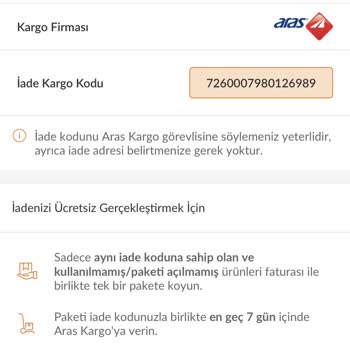Aras Kargo İade İşlemi Yapılmaması
