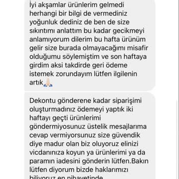 Renklievimonline Kargo Gecikmesi Ve Ücret İadesi Yapılmaması