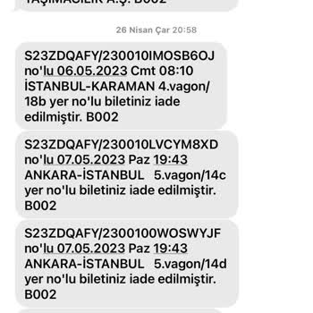 YHT (Yüksek Hızlı Tren) TCDD Bilet Para İadesi