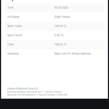 BigoLive Türkiye Tarafıma İletilmeyen Elmas H'K