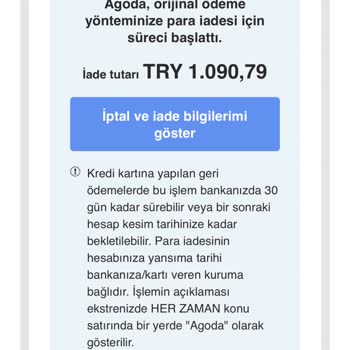 Agoda Ücret İadesi Yapmıyor