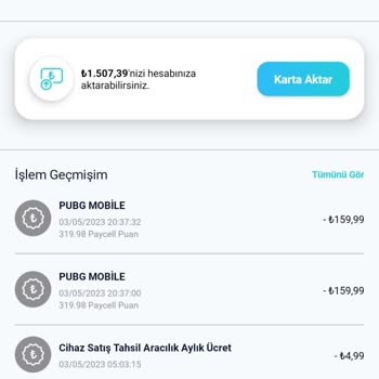 PUBG (Pubgmobile.com) Bilgim Dahilinde Olmayan Bir Paycell Ödemesi