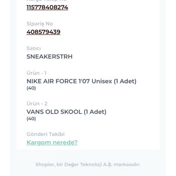 Sneakers House Sneakershouse Ayakkabım Eksik Geldi Ve Hala Kargoya Verilmedi