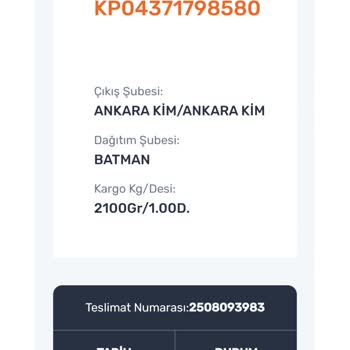 Batman PTT Kargo Geç Getiriyor