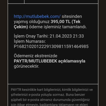 mutlubebek.com Ödemesi Yapılan Ürün İşleme Alınmadı