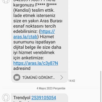 Aras Kargo Bana Ait Olmayan Kargoyu Yola Çıkarmış