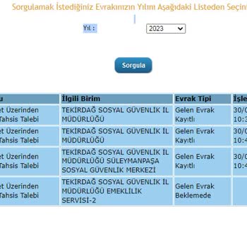 SGK Tekirdağ Evrak Bekleme