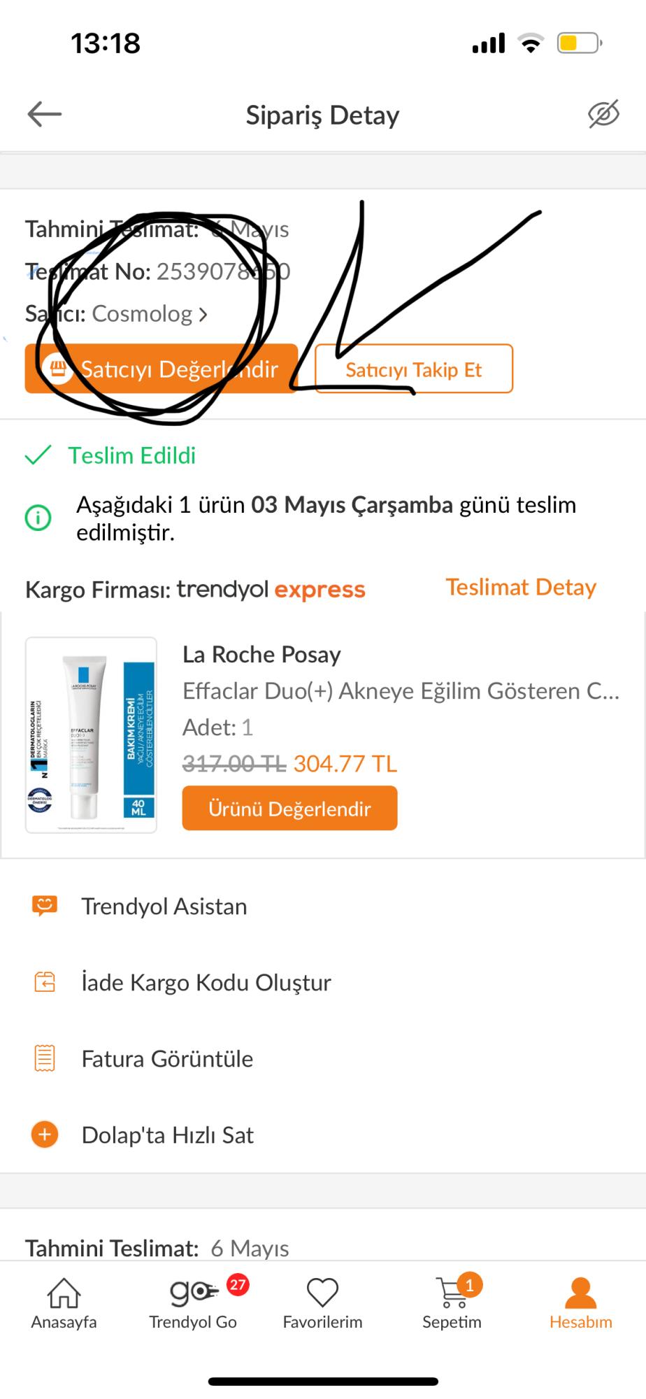 Trendyol Zerinden Cosmolog Dan Ald M La Roche Posay Duo Sahte Kt