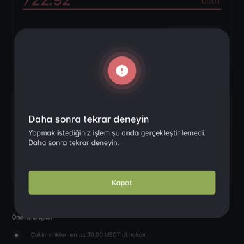 Paribu Para Çekim İşlemi- Lütfen Daha Sonra Deneyiniz Hatası