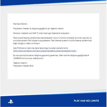Sony Eurasia Play Station Plus Para İadesini Yapamıyor