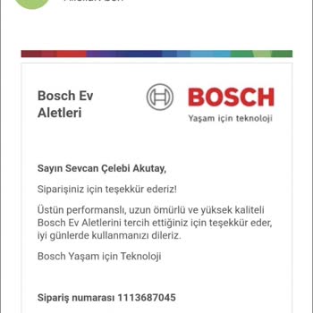 Bosch Online Arızalı Ürün İadesi