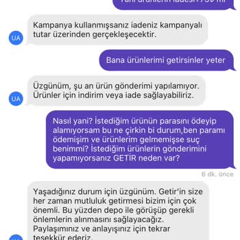 Getir - Eksik Ürün