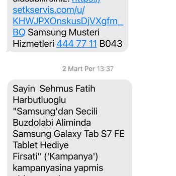 Samsung'dan Satın Aldığımız Buzdolabı Kampanyasında Vaat Edilen Tablet Hala Teslim Edilmedi