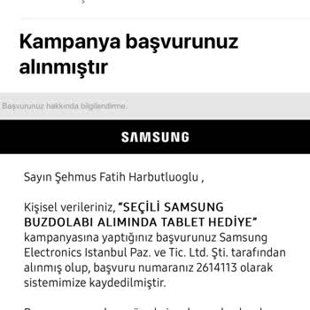 Samsung'dan Satın Aldığımız Buzdolabı Kampanyasında Vaat Edilen Tablet Hala Teslim Edilmedi