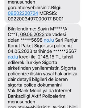 VakıfBank Sarı Panjur Konut Paketinin İstemediğim Halde Yenilenmesi, İptal Talep