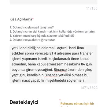 Binance Hesabımın Çalındığına Dair Şikayetim