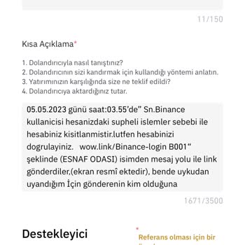Binance Hesabımın Çalındığına Dair Şikayetim