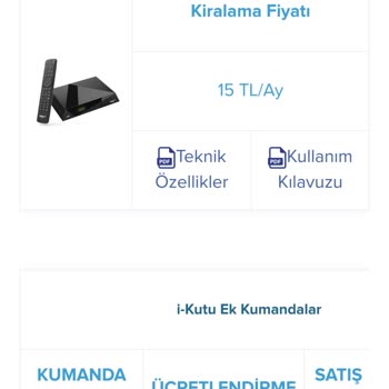 Kablo TV İ-kutu Kolay Kumanda