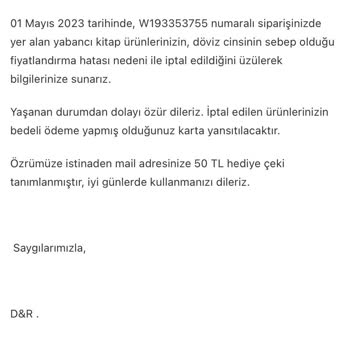 D&R Siparişimi, Paramı Aldı Kitaplarımı Vermedi. O Fiyattan Satmazmış
