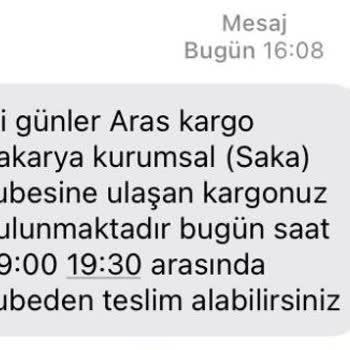 Aras Kargo (Saka Şube) Şubeden Teslim Mesajı!