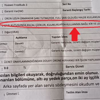 Huawei Kulaklık Servis Sorunu