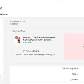 Realme İptal M Sebebiyle Ücretimin Kartım Erken İadesi