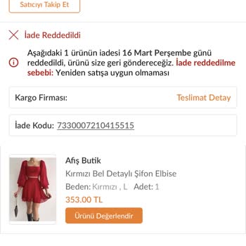 Bersi Butik İadeleri Kabul Etmiyorlar