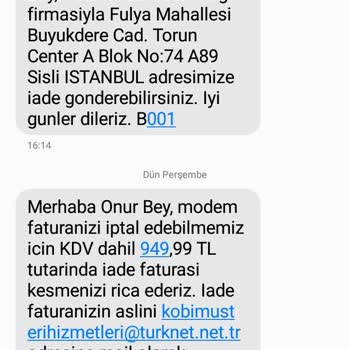 TurkNet İade Edilen Ürüne Fatura Çıkardı