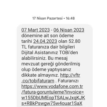 Vodafone Faturanın İki Defa Ödenmesi Ve İadenin Yapılmaması