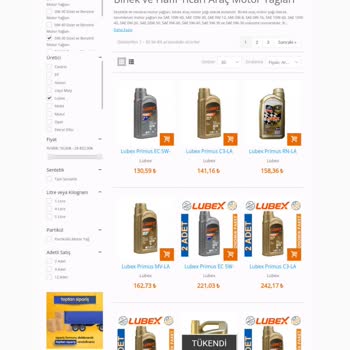 Oilmarkt Sitesindeki Filtreleme Seçeneğini Sağlık Şekilde Sunmuyor.