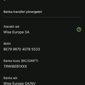 Wise Hesabına Para Yükleme