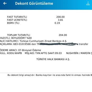 Nusaybin Halkbank Maaş Anlaşmalı Müşterisinden EFT Ücreti Kesiyor