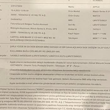 Apple Watch 8 41mm Donma Ve Tekrar Açılmama Sonrası Servis Skandalı