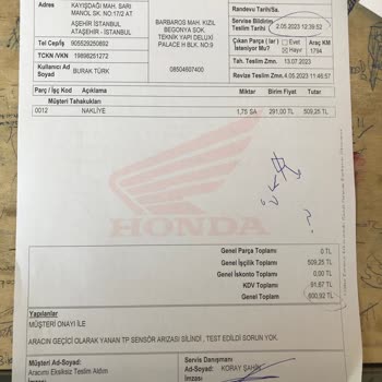 DRD Ataşehir Honda Ayıbı